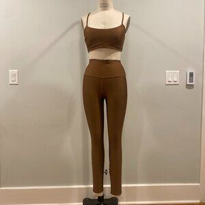 Alo Yoga: Airlift intrigue Bra & High Waist Airlift Legging (Med) in Espresso